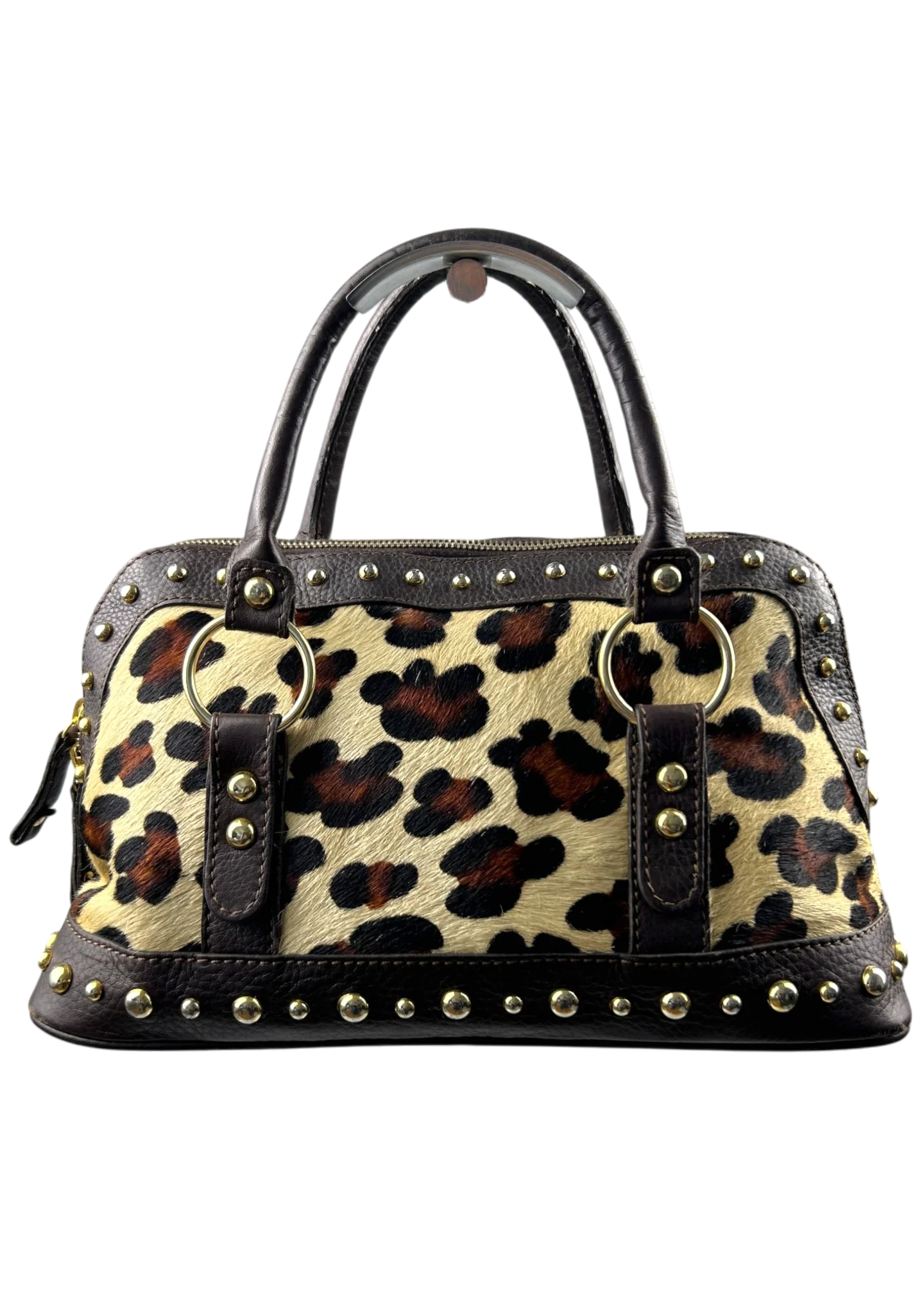 BLUGIRL BLUMARINE Calfskin Leopard Studded Bag - Image 4